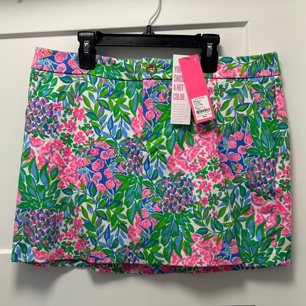 Lilly Pulitzer Pink, Green & Blue Floral with Cherries 🍒 Mini Skort